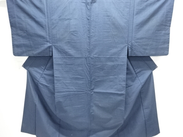 JAPANESE KIMONO / ANTIQUE MENS ENSEMBLE KIMONO / SILK / TSUMUGI / WOVEN GRID